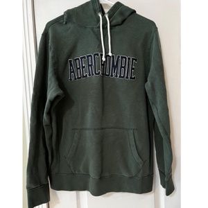 🎁 Abercrombie & Fitch Fleece Army Green Hoodie Sweatshirt/Size Medium